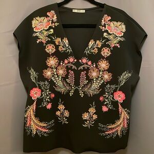 Zara dark floral top